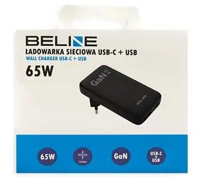 Beline BLN2CW65 černá / Nabíječka / GaN / 65W / USB-C + USB-A / PD 3.0 + QC 3.0