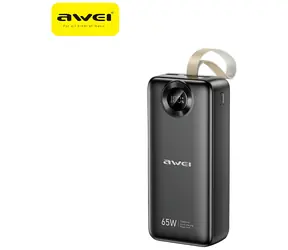 Awei PA-34 černá / Powerbanka / 30 000 mAh / 65 W / USB-C + 2x USB-A / LED displej