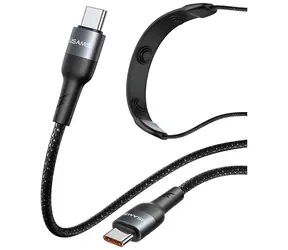 USAMS SJ759 černá / Nabíjecí a datový kabel / USB-C - USB-C / 100W / Masážní funkce / 1,4 m