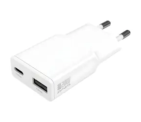 4smarts PDPlug Duos Slim bílá / Síťová nabíječka / GaN / 20 W / USB-C + USB-A