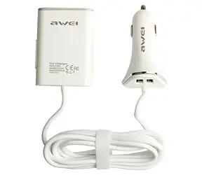 Awei C-400 bílá / Autonabíječka / 4x USB / 9,6A