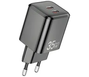 Awei PD65-EU černá / Nabíječka / GaN / 2x USB-C / 35W