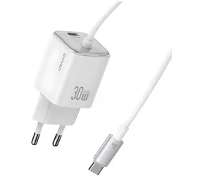 USAMS JC Series CC264 bílá / Nabíječka / GaN / 2x USB-C / 30W
