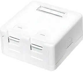 LogiLink NK4032 bílá / Krabička pro Keystone moduly / 2 porty / UTP / Na omítku