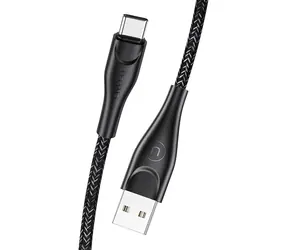 USAMS SJ392 U41 černá / Datový kabel / USB-C / opletený / 1 m / 2A