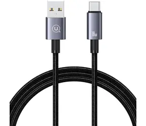 USAMS SJ663 USB - USB-C kabel černá / Datový kabel / Rychlonabíjecí 3A / 1,2 m / Nylon