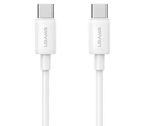 USAMS SJ711USB02 bílá / Datový kabel / USB-C - USB-C / PD 60W / 1 m