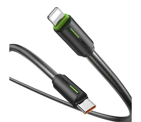 USAMS SJ735 YU Series černá / Datový kabel USB-C - Lightning / 1 m / 30W / 480 Mbps