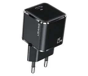 USAMS T42 černá / Nabíječka / 1x USB-C / PD3.0 25W