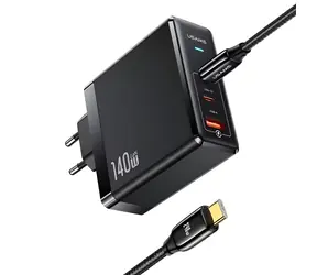 USAMS T52 + U82 / Nabíjecí sada / 140W PD / 2x USB-C + 1x USB / Kabel USB-C-USB-C