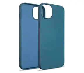 Beline Silicone Case iPhone 15 Plus 6.7" modrá / Silikonový kryt / Textilní podšívka / Bezdrátové nabíjení