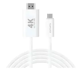 4smarts kabel USB-C na HDMI 2m bílá / Kabel / 4K 60Hz