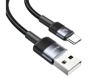 USAMS SJ718 šedá / Nabíjecí a datový kabel / USB-A - USB-C / 3A / 1,2 m