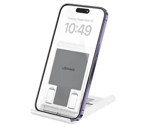 USAMS ZJ073 bílá / Skládací stojánek / pro telefon a tablet / nastavitelný náklon