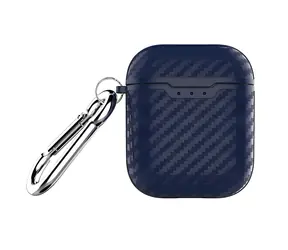 Beline Carbon modrá / Pouzdro pro sluchátka / AirPods 1/2 / TPU