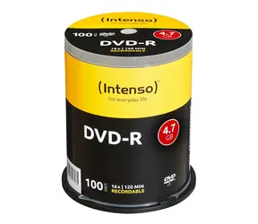 Intenso DVD-R 4,7GB / Optické médium / 16x / 100 ks / Cake box
