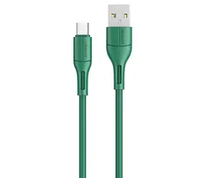 USAMS SJ502 U68 zelená / Datový a nabíjecí kabel / MicroUSB / 2A / 1m