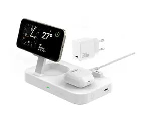 4smarts Trident 2in1 bílá / Bezdrátová nabíječka / Qi2 / MagSafe / USB-C / 30W