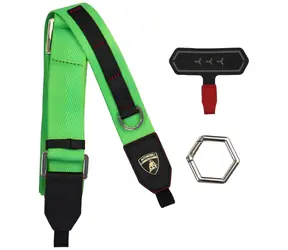 Lamborghini D1 Crossbody Webbing Strap zelená / Popruh na telefon / Nylon / Nastavitelná délka