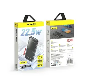 Awei P10K černá / Powerbanka / 10000mAh / 22,5W / PD 20W / 3x výstup