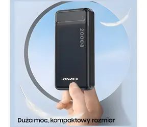 Awei P6K černá / Powerbanka / 20000mAh / 2x USB / Micro-USB / LED indikace
