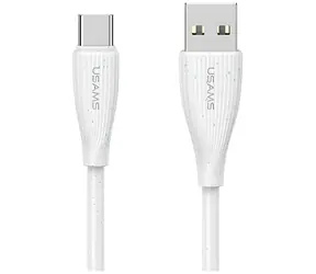 USAMS Green Series SJ714 bílá / Nabíjecí a datový kabel USB-A/USB-C / 1 m / 18W / 3A / 480 Mb/s