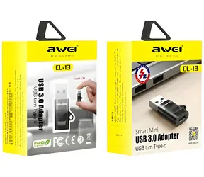 AWEI CL-13 černá / Adaptér / USB-C - USB-A / USB 3.0 / 5 Gb/s