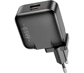 Awei PD55-EU černá / Síťová nabíječka / GaN / USB-C PD 65W / USB-A / QC3.0