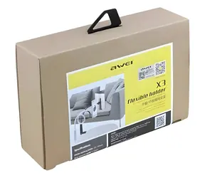 AWEI X3 bílá / Stolní držák telefonu a tabletu / 4-10,5" / flexibilní rameno / uchycení na stůl