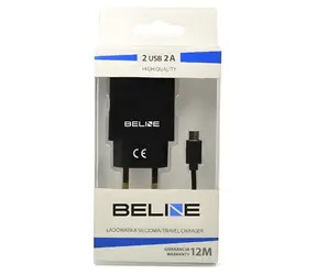 Beline nabíječka černá / Síťová nabíječka / 2x USB / microUSB kabel / 2A