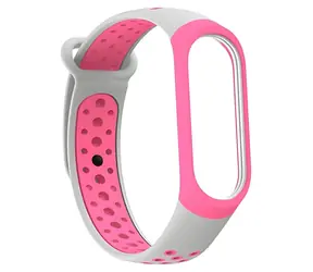 Beline Silicone růžovo-šedý / Náhradní řemínek / pro Xiaomi Mi Band 3/4 / silikonový