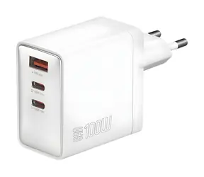 4smarts SGaN Pocket 100W bílá / Nabíječka / GaN / 2x USB-C / USB-A / PD 100W
