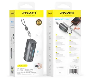 Awei WP-117 černá / Powerbanka / 10000mAh / 22,5W / 2x USB-C