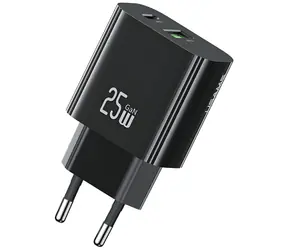 USAMS CC315 T65 černá / Nabíječka / 25W / USB-C + USB-A / rychlonabíjení