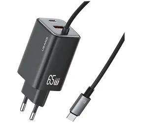 USAMS CC266 JC Series černá / Nabíječka / GaN / PD 65W / 2x USB-C / 1x USB-A