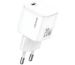 USAMS CC260 JO Series bílá / Nabíječka / GaN / USB-C / 20W PD / kabel USB-C-Lightning 1m