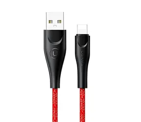 USAMS SJ391 U41 Braided červená / Datový kabel / Lightning / 1m / 2A