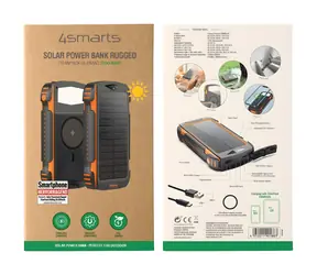 4smarts TitanPack Rugged UltiMag 20000mAh černá / Powerbanka / Solární panel / Qi nabíjení 15W / 20W