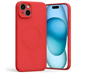 Mercury Semi-Silicone MagSafe pro Apple iPhone 15 Plus červená / Kryt / Silikonový / MagSafe