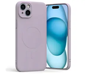 Mercury Semi-Silicone MagSafe iPhone 15 Plus lila fialová / Silikonový kryt / MagSafe / Mikrovlákninová výstelka