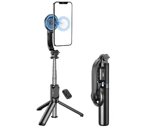 AWEI X51 černá / Selfie tyč / Bluetooth spoušť / MagSafe úchyt / Stativ / teleskopická do 1045 mm