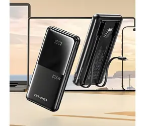 Awei P76K černá / Powerbanka / 10000mAh / 22,5W / LED displej