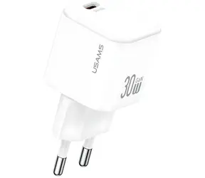 USAMS JO Series CC262 bílá / Nabíječka / GaN / USB-C / 30W PD / kabel USB-C 1m