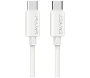 USAMS U98 bílá / Datový kabel / USB-C - Lightning / 30W / 3A / 1m / silikonový