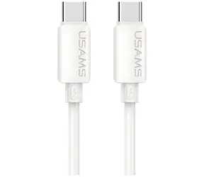 USAMS U98 bílá / Nabíjecí a datový kabel USB-C - USB-C / 60W / 3A / 1m