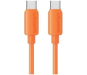 USAMS U98 oranžová / Datový kabel / USB-C - USB-C / 60 W / 3 A / 1 m