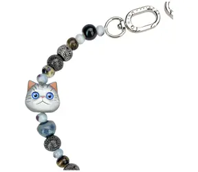Nimmy New Big-Eye Cute Pets 2.0 Kočka šedá / Přívěsek na tašku / 38,5 cm