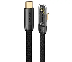USAMS SJ583 Iceflake Series USB-C - Lightning černá / Datový kabel / lomený konektor / PD 20W / 1,2 m