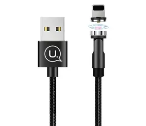USAMS US-SJ472 U59 černá / Nabíjecí kabel / Lightning / Magnetický / 2.1A / Opletený 1m