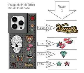 Pinit Tattoo Pin vzor 1 / Ozdobné špendlíky na pouzdro Pinit Case / sada 6 ks